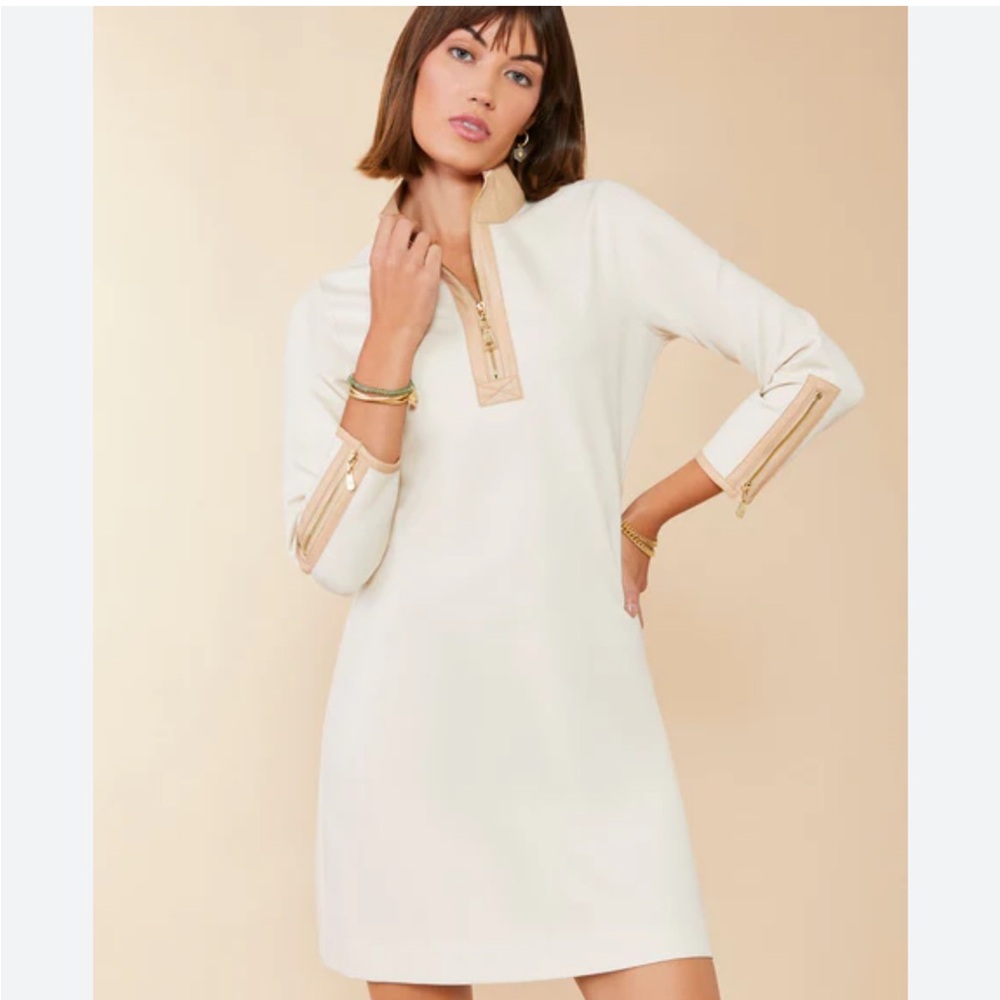 Spartina 449 Nora Ponte Half-Zip  Dress in Alabaster - S - NWT